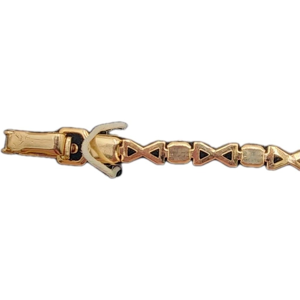 Vintage Infinity Link Tennis Bracelet Genuine Austrian Crystal Gold Tone Classy - Picture 5 of 10